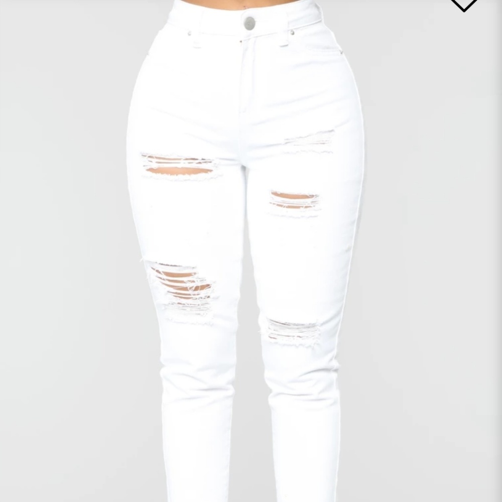 New High waisted white ankle jeans